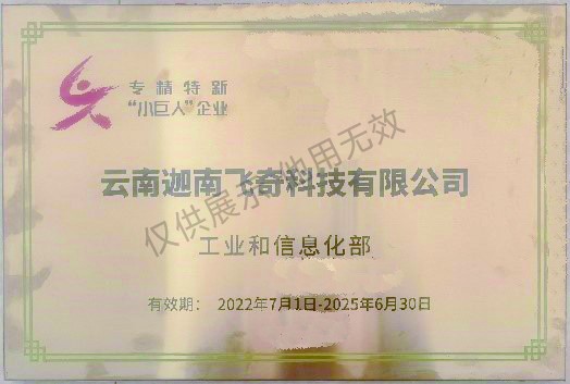 國(guó)家級(jí)專精特新“小巨人”企業(yè)